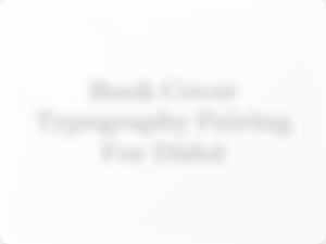Classic Didot Pairings for Book Cover Typography