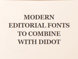 Contemporary Pairings for Modern Editorial Fonts and Didot